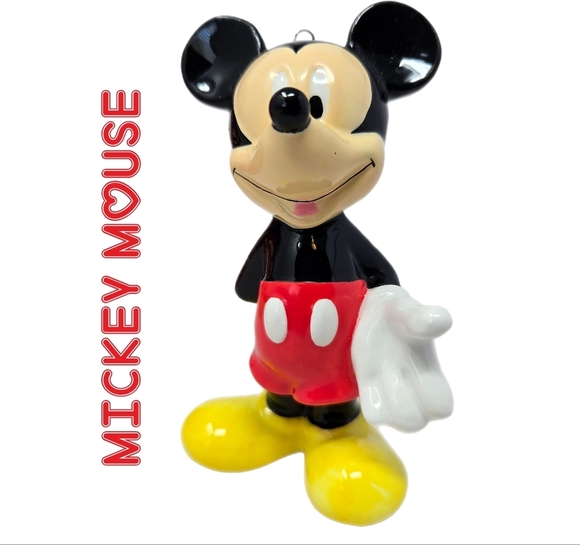 Disneys Mickey Mouse Holiday Hanging Ornamate Original Box Enesco Red Yellow Blk - Picture 1 of 10